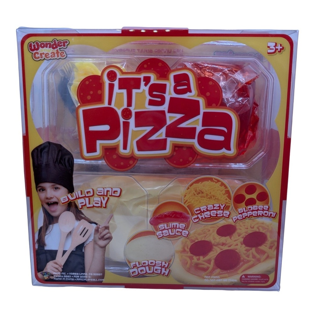 Wonder Create It's a Pizza Build & Play Dough Slime Pizza Kit NEW